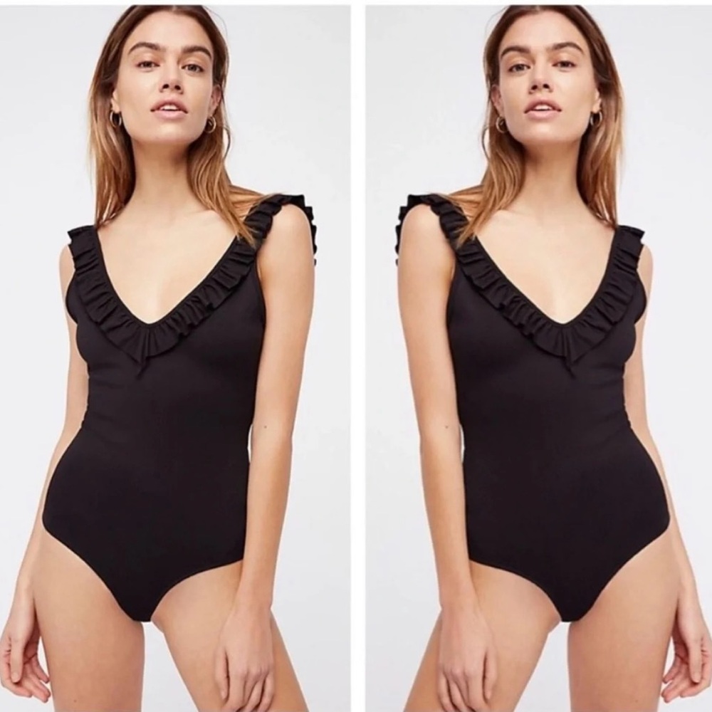 NWT Free People Intimately Black Bodysuit